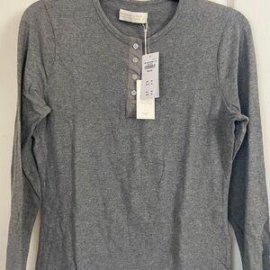 Abercrombie & Fitch Charcoal Button-Up Henley